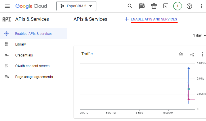 Enable APIs and Services