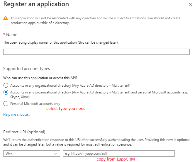 App registration